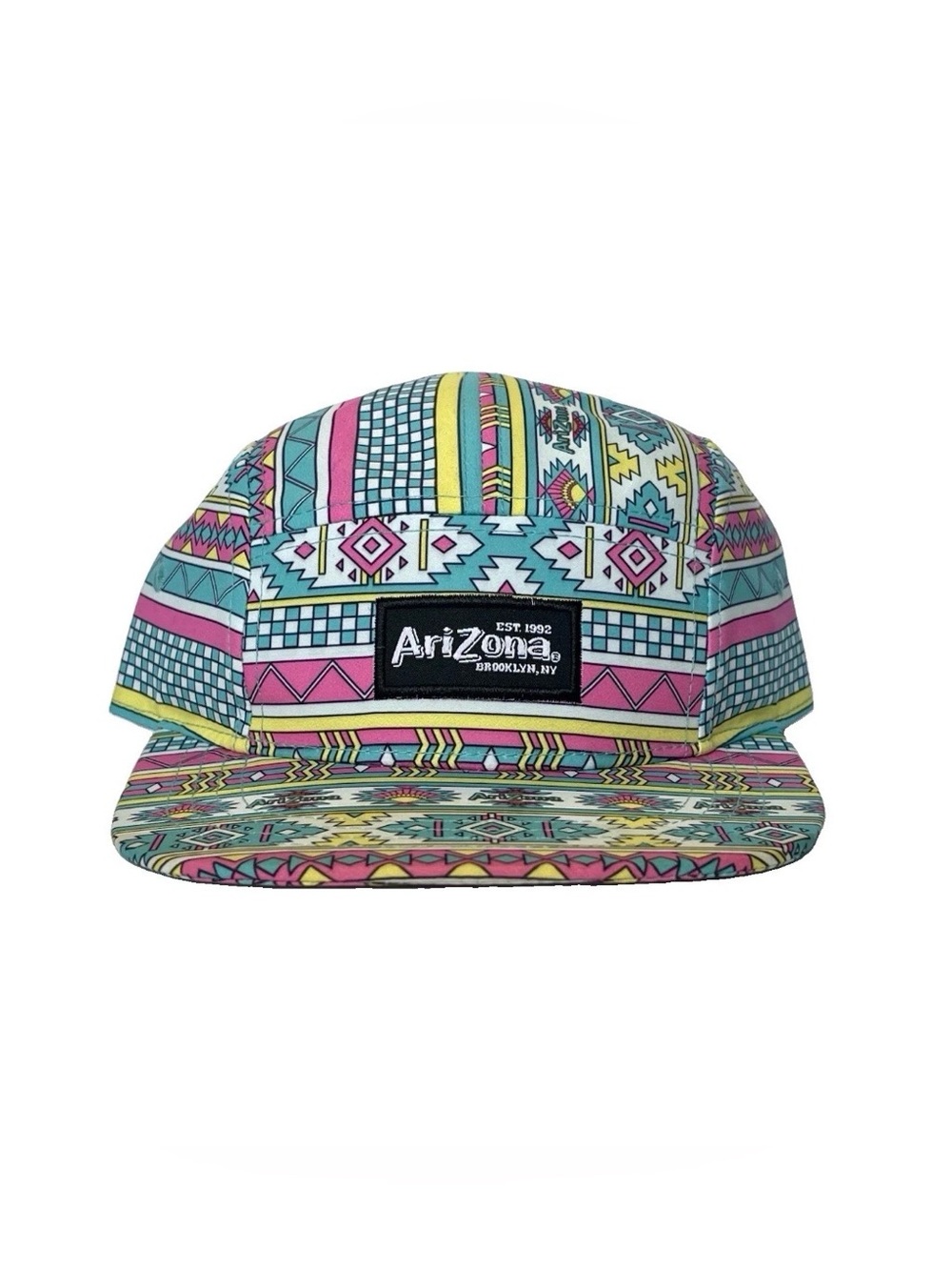 AriZona Iced Tea 5-Panel Hat Camp Cap Aztec Geometric NWOT Deadstock Snapback